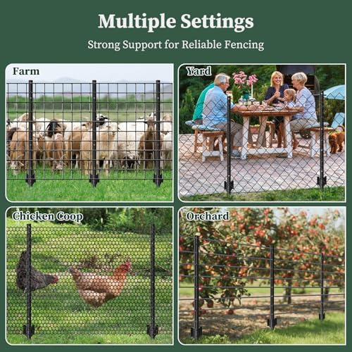 Metal Fence Posts for Wire Fencing,Heavy Duty U Post 5 FT Black - Image 6