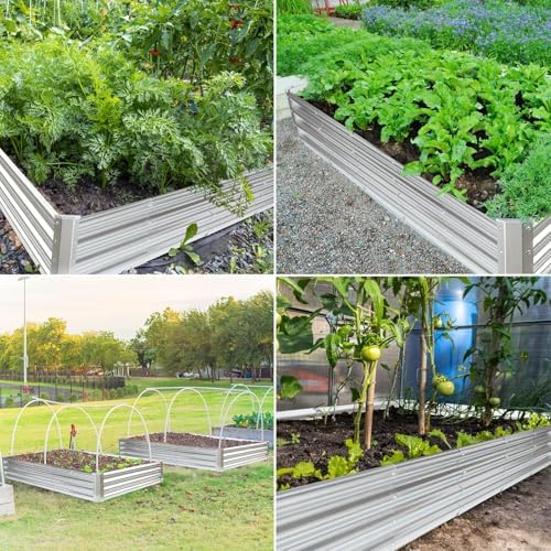 JERIA 6×3×1ft Raised Garden Bed with Support Rods,Galvanized Raised Garden Bed Kit Outdoor Metal Gardening Planter Box for Vegetable, Fruits, Flower - Image 6