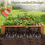 GIANTEX 48" Wooden Raised Garden Bed, Rectangular Planter Box, Orange - Image 7