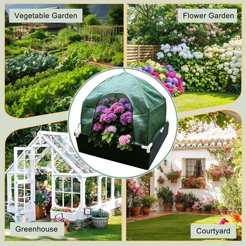 2.2*2.2FT Felt Garden Raised Bed with Plant Covers, No-Tool Growing Bed with Bug Insect Proof Mesh Plant Tents & Sun Shade, 3 Sizes Plant Protection System for Vegetables, Fruits & Flowers - Image 4