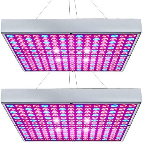 LED Grow Light 225 LEDs Plant Lights Red Blue White Panel Growing Lamps for Indoor Plants Seedling Vegetable and Flower (2 Pack) by Hytekgro