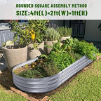 Land Guard 2Pcs Galvanized Raised Garden Bed Kit, Galvanized Planter Oval Large Metal Raised Garden Boxes Outdoor for Vegetables… - Image 5