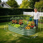 6×3×1 ft Light Green Metal Galvanized Raised Garden Bed, Easy Assembly Outdoor Garden Planter for Gardening Fruit, Vegetables, Flowers & Herbs - Image 4