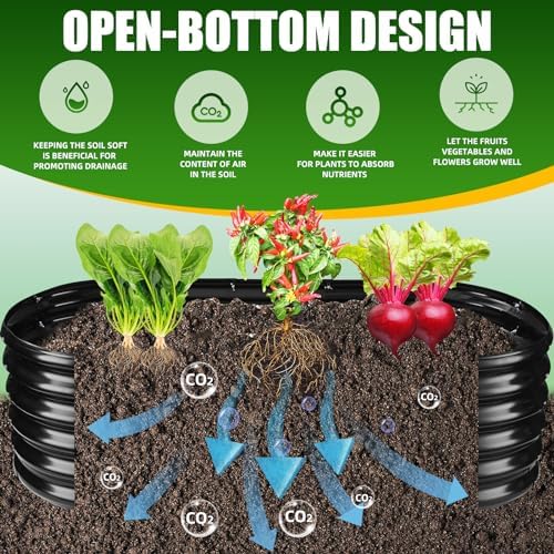 TBMLC Oval Black Galvanized Planter Box, Metal Raised Garden Bed 5X2X1.4 FT - Image 6