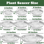 60 Packs Clear Plant Saucers for Indoor Outdoor Use 4/6/8/10/12/14 Inches Heavy Duty Plastic Plant Trays for Planter Bulk Flower Pot Drip Trays to Catch Water, Round Transparent - Image 3