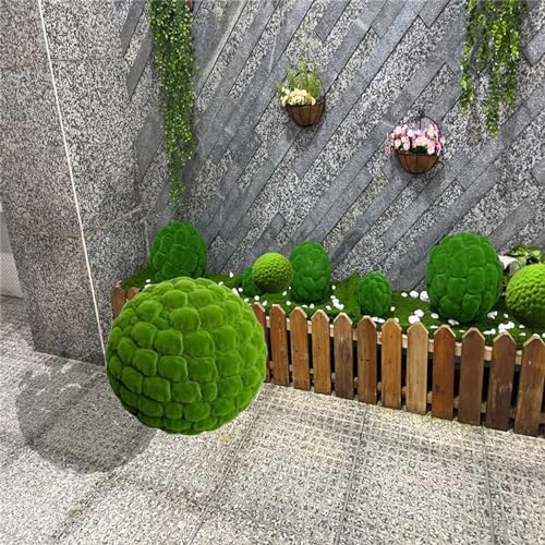 Artificial Plant Topiary Ball Dia 16in, Faux Moss Balls Decorative, Round Faux Moss Balls Outdoor, Green Grass Decorative Balls, Artificial Grass Fake Plants for Backyard Garden - Image 3