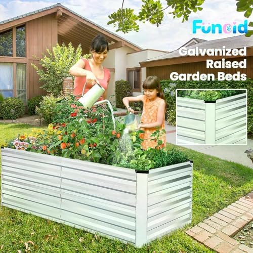 SEJOV 6x3x2ft Raised Garden Bed Kit, Galvanized Planter Raised Garden Boxes Outdoor, Deep Root Raised Planter w/Anti Cutting Strip, Large Metal Raised Garden Bed for Vegetables Flowers Herbs, Silver - Image 3