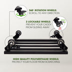 Idzo Plant Caddy with Wheels Lockable Heavy Duty Trolley Capacity 385 Lbs, Metal Cast Iron Plant Dolly, Plant Stand with Wheels Repositioning Heavy Pots 12Inch, Hauling Heavy Household Items - Black - Image 4