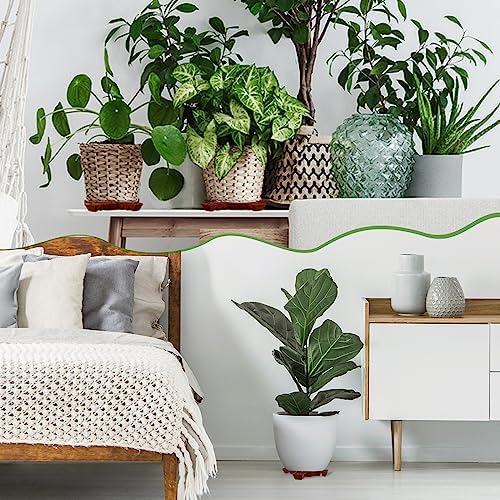Panelee 6 Pcs Plant Pot Stand Riser 12 inch Plastic Under Plant Stand Adjustable Cuttable Prevent Water Damage for Outdoor Indoor Pot Holder Garden Patio(Brown) - Image 6