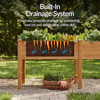 Best Choice Products 72x24x30in Raised Garden Bed, Elevated Wood Planter Box Stand for Backyard, Patio, Balcony w/Divider Panel, 6 Legs, 300lb Capacity - Acorn Brown - Image 5