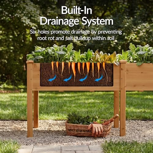 Best Choice Products 72x24x30in Raised Garden Bed, Elevated Wood Planter Box Stand for Backyard, Patio, Balcony w/Divider Panel, 6 Legs, 300lb Capacity - Acorn Brown - Image 5