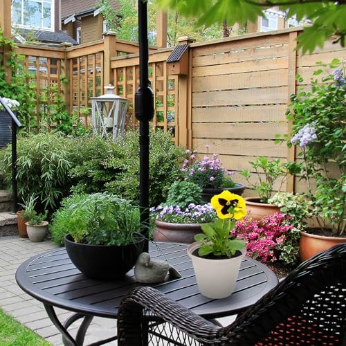 Hemoton 12-inch Resin Flower Pot with Antique Roman Pattern, Outdoor Balcony Planter for Plants, Rustic Stone-Look Planting Pot for Bonsai and Tree Gardening Style - Image 4