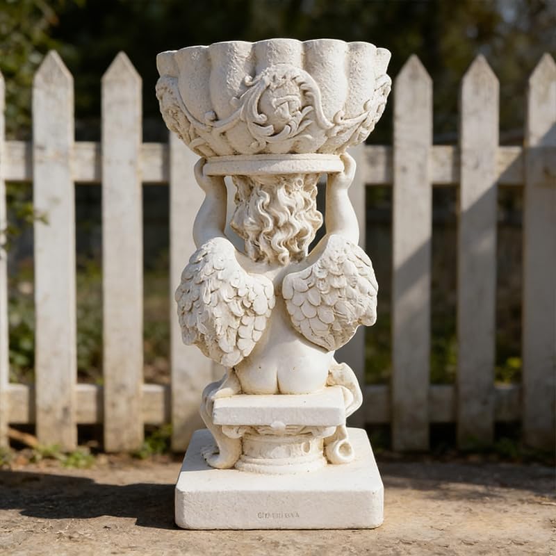 Decorative Roman Column Pedestal, English Rosette Indoor Outdoor Sculptural Garden Plinth Base Statue Riser, Weatherproof Sturdiness Plinth Base Statue Riser for Statues, Flower Pots, Decor, Cast Stone Resin (1449) - Image 5