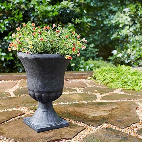 Southern Patio Winston Urn Planter with Removable Base, Matte Black, 21 in - Image 3