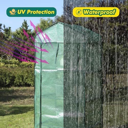 MaxWorks 4-Tier Portable Walk-in Greenhouse – 27" x 19" x 63" – Tall Mini Plant Grow House with Clear PE Cover & Steel Frame – Indoor/Outdoor Shelter for Seedlings, Herbs, or Flowers (51962) - Image 6