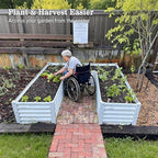 Anleolife 3-Bed 74x74x18in U-Shaped Raised Garden Beds, Antique White - Image 4