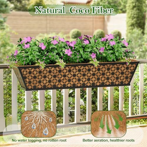 SPECILITE 24" Adjustable Metal Window Railing Planters Boxes, 2 Pack - Image 2