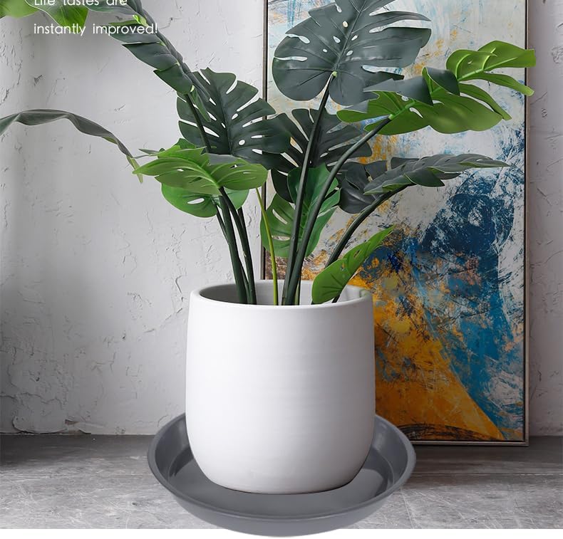 VUWEZ 6 Pack of 25 inch Plant Saucer, Plant Tray 25 Inch Round, Plant Saucers for Indoors, Plant Trays for Pots, Flower Pot Saucers, Pot Saucers for Planter 19-26" (25", Gray) - Image 4