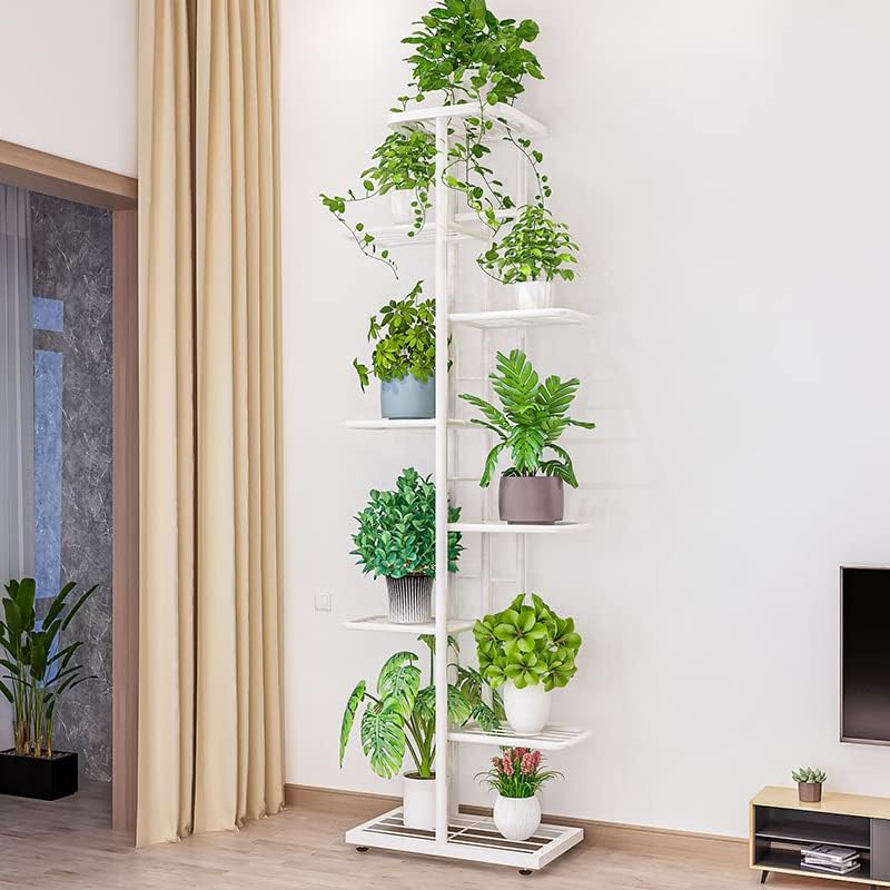 MTB Garden 8 Tier White Metal Plant Stand Indoor Outdoor Flower Pot Display Planter Shelf - Image 5