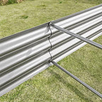 Outdoor Large Galvanized Metal Raided Garden Bed,Planter Box for Flowers Vegetables Fruit,Rectangular (Silver, 7.6x3.7x1 ft) - Image 5