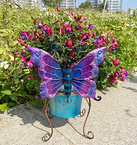 Metal Animal Plant Pot,Colorful Butterfly Planter Flower Pots Decoration by CoolBoyWelcometovisit