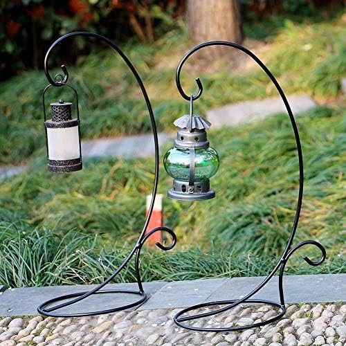 E-view Ornament Display Stand Set of 2 - Metal Stand Flower Pot Holder Rack for Hanging Glass Globe Air Plant Terrarium, Lantern, Witch Ball - Iron Home Wedding Decoration (18") - Image 3