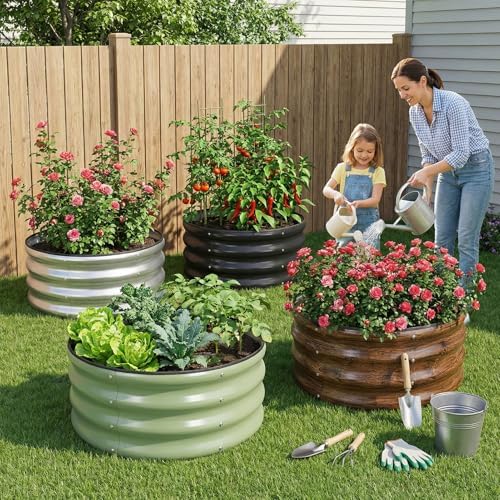Galvanized Raised Garden Bed- 2Pcs 2x2x1FT Planter Boxes, Green - Image 5