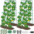 ROADPLUM 2 Pack Cucumber Trellis for Raised Garden Bed, Outdoor Sturdy Metal A-Frame Cucumber Trellis Support for Climbing Plants Vegetables with Accessories, Easy Installation & Easy Harvesting by ROADPLUM