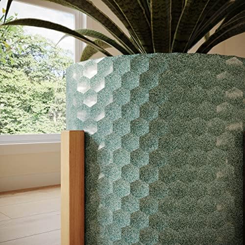 EverNest Mid-Century Modern Rhys Honeycomb Embossed Planter Pot with Kinsley Wood Stand, Metal Indoor Plant Pots, Blue Green Bohemian Style (Set of 3) - Image 5