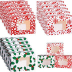 Tenceur 60 Pcs Christmas Cookie Box Window,8.3 x 5.9 x 3.7'',Classic by Tenceur