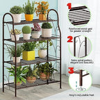 SORCEDAS Plant Stand Outdoor Indoor 4 Tier Metal Corner Flower Shelf - Image 6