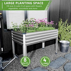 2PCS 48×24×30in Galvanized Raised Garden Bed,Metal Elevated Planter Box with Legs for Patio,Balcony,Backyard,300lb Capacity,Silver - Image 6