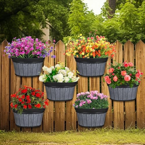 Layhit 6 Pcs Wall Hanging Planters, 10 Inches, Black by ShungLan