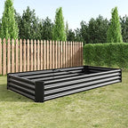 Galvanized Raised Garden Bed, Garden Box Outdoor, 8X4X1 FT, Black - Image 6