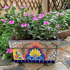 Mexico Mosaic Ceramics Plant Pot Colorful Process Pattern Plant Pot External Planters Landscape Bonsai Villa Garden Decor Outdoor Flower Pot Oversized Gift by Unknown