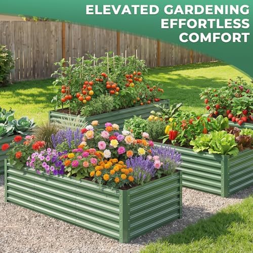 6x3x1.5ft Galvanized Raised Garden Bed, Metal Planter Box for Outdoor Planting Plants, Vegetables, Herbs, Above Ground Raised Garden Bed Kit for Gardening - Forest Green Rectangle - Image 6