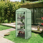 4 Tier Mini Greenhouse Indoor Outdoor with PE Cover and Roll-Up Zipper Door, Portable Waterproof Cloth Greenhouse Tent Grow Seeds & Seedlings, 2.3x1.5x5.3 FT - Image 2