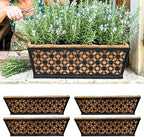 LaLaGreen Wall Planter for Plants (16 in, 4 Pack) Black Fence Window Box by L%C3%A1L%C3%A1Green