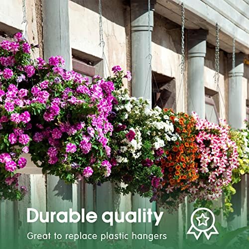 10 Pack 24 Inches Strong Wire Plant Hangers for Hanging Baskets 4 Orchid Hanging Basket Wire Metal Hook Hanger for Greenhouse Supplies Gardening Indoor Outdoor Patio Hook Flower Pot Basket - Image 5