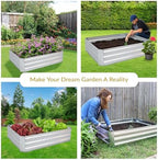 Sunnydaze Galvanized Raised Garden Bed, Rectangle, 4x3x1 ft, Silver - Image 4