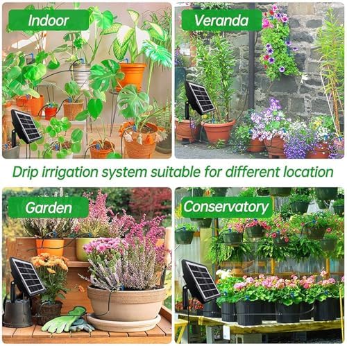 Solar Spray Irrigation System Kit, Automatic Self Watering System, Solar Powered, Weather Suitable for Greenhouse Garden Lawn - Image 4
