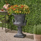 Large Urn Planter Pot, Retro Concrete Plant Container, Weatherproof Decorative Flower Pot for Outdoor Patio Courtyard Lawn Indoor Living Room Lobby Decoration - Image 3