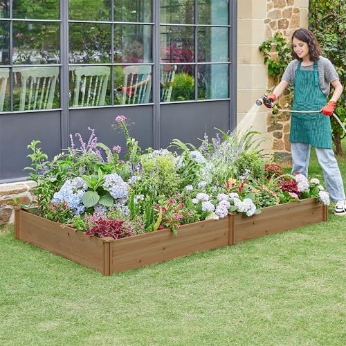 Yaheetech Wooden Raised Garden Bed Outdoor Planter Box, Dark Brown - Image 7