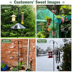 Gtongoko Bird Feeder Pole for Outdoors Heavy Duty, 108 Inch Double Shepherds Hook with 5-Prong Stable Base, 3/4 Inch Thick Hummingbird Feeder Stand for Hanging Plants, Lanterns, 1 Pack - Image 5