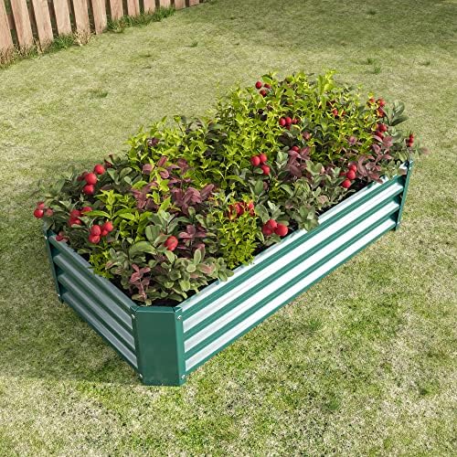 Metal Raised Garden Bed Outdoor, Rectangle Galvanized Rustproof Raised Planter Boxes for Flowers, Plants, Vegetables, Herbs (Green, 4x2x1FT) - Image 3