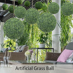 HUHJYUGE Artificial Plant Topiary Ball 19in, Durable Green Grass Decorative Balls, Round Plastic Plant Ball Decoration, for Wedding New Year Christmas Ceiling Garden Home Outdoor - Image 2