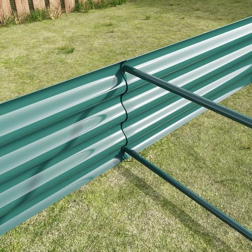 8x4x1ft Metal Raised Garden Bed, Rectangular Outdoor Planter Box for Vegetables, Flowers & Herbs, Large Deep Root Elevated Garden Bed for for Backyard (Green, 8x4x1ft) - Image 3