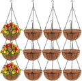 Dandat 12 Pack Metal Hanging Planter Basket, Coconut Coir Liner, 10 Inch by Dandat