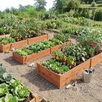 GIANTEX 95" Wooden Raised Garden Bed, Rectangular Planter Box, Orange - Image 3