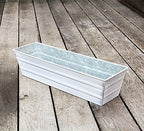 Achla Designs Galvanized Window Flower Box Planter-Cape Cod White-Small (22" L x 6" W x 5" H) - Image 7